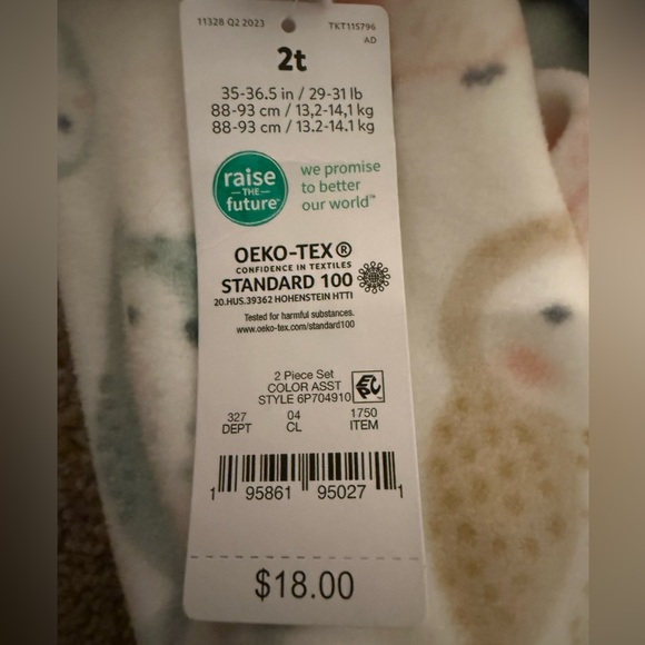 Carter's Baby Girls Fleece Sleeper Set - Owl & Floral Pattern - Picture 5 of 5